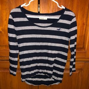 Hollister Blue and Silver striped shirt
